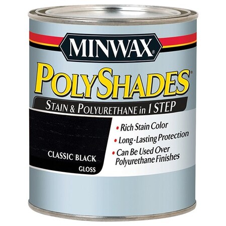 Minwax 1 Qt Minwax 61495 Classic Black PolyShades Wood Stain And Polyurethane Gloss 61395