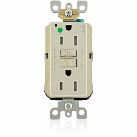 Leviton Receptacle, 15 A, 125V AC, Ivory AGTR1-HGI