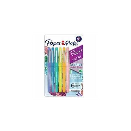 Paper Mate Flair Scented Markers, 0.7 mm Pen Point, Medium Marker Point, 6PK 2178578