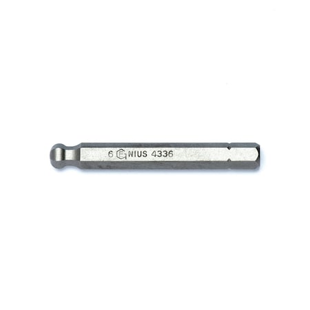 Genius Tools 1/4in Hex Shank, 6mm Hex Screwdriver Bit 56mmL 4336