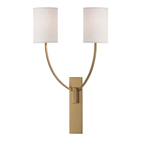 Hudson Valley Lighting Colton 2 Light Wall Sconce 14.75 In. Aged Brass 732-AGB