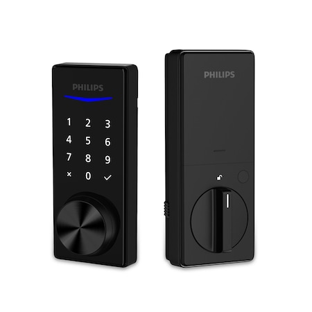 Philips Home Access 1000 Series Matte Black Single Cylinder Electronic Deadbolt DDLOM1010X-15H-MB