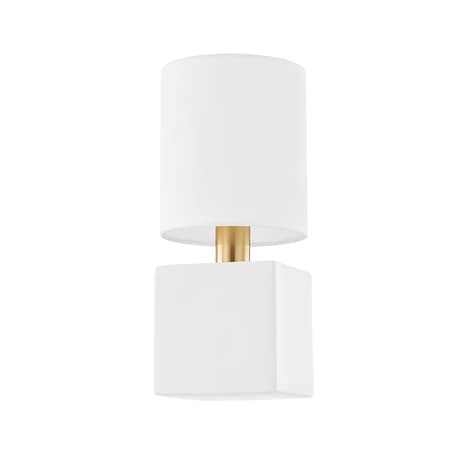 Mitzi Joey 1 Light Wall Sconce 36 In. Aged Brass/Ceramic Satin White H627101-AGB/CSW