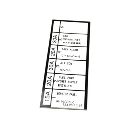 Komatsu PLATE, KOMATSU OEM 154-98-71161 154-98-71161