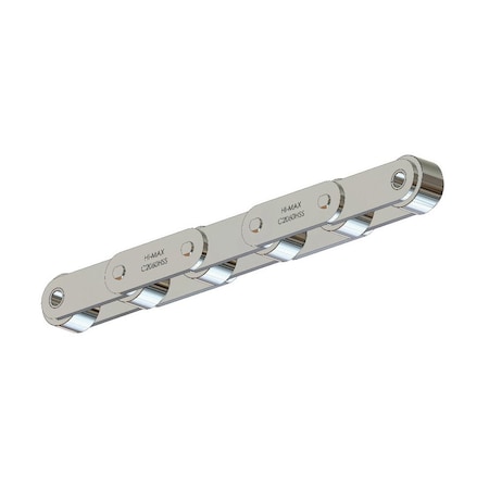 Senqcia Hi-Max Conveyor Series Double Pitch Riv Lg, 10 ft OAL, 1.5P, 7/8 Dia x .5 W, 304SS C2062SSHMRB