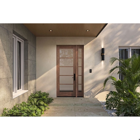 Doornmore G105, 51.5" x 98" ( 36" Door + 12" Side) Left Hand, Mahogany SDL 5 Lite Exterior Door G105-SW-3696-G105-SL_1-1_LI