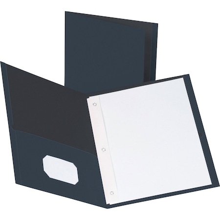 Business Source 2-Pocket Folder with Prong Fasteners, Dark Blue, PK25 BSN78508