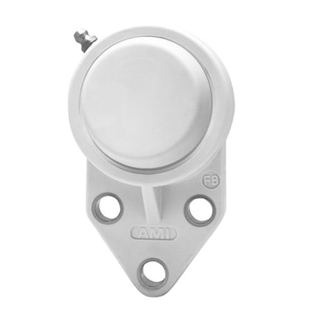 Ami Bearings SINGLE ROW BALL BEARING - 1-3/16in STAINLESS SET SCREW WHITE 3-BOLT FLANGE CLS COV MUCFBL206-19CEW