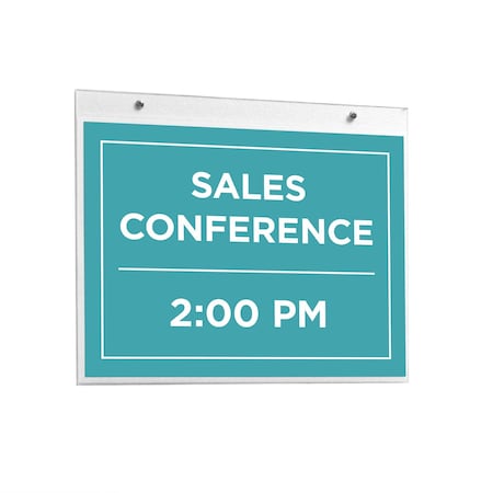 Nudell Sign Holder, Horizontal Wall Mounted, Clear Plastic, 11x8.5 in 38008Z