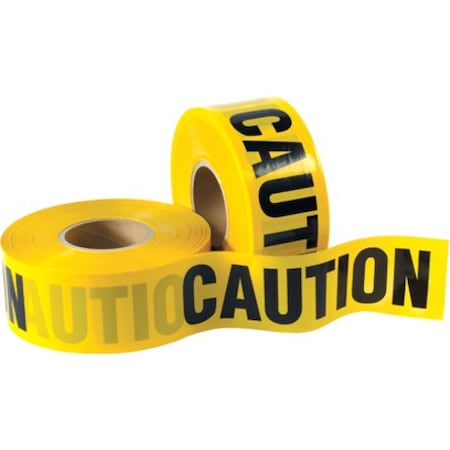 Partners Brand Barricade Tape, "Caution", 3.0 Mil, 3" x 1000', Yellow/Black, PK4 T968CCC