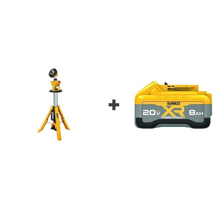Dewalt 20V MAX Tripod Light + Bonus Battery DCL079B/DCB2108