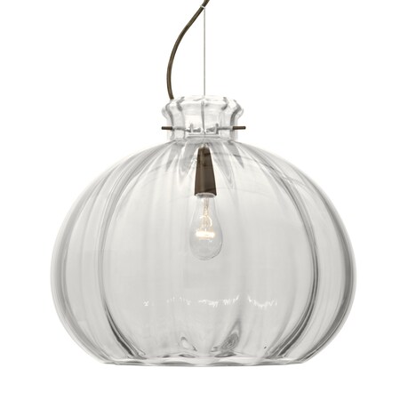 Besa Lighting Pinta 12 Cord Pendant, Clear, Bronze Finish, 1x100W Incandescent 1KX-464588-BR