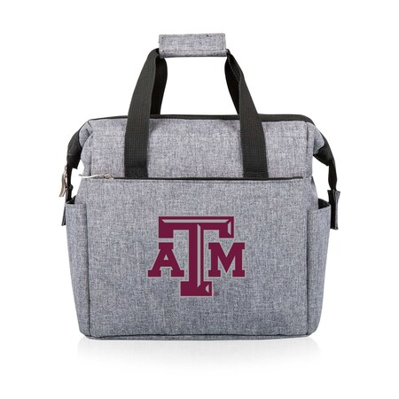 Picnic Time Family Of Brands NCAA Texas A&M Aggies On The Go Lunch Bag Cooler - Soft Cooler Lunch Box, Heathered Gray 510-00-105-564-0