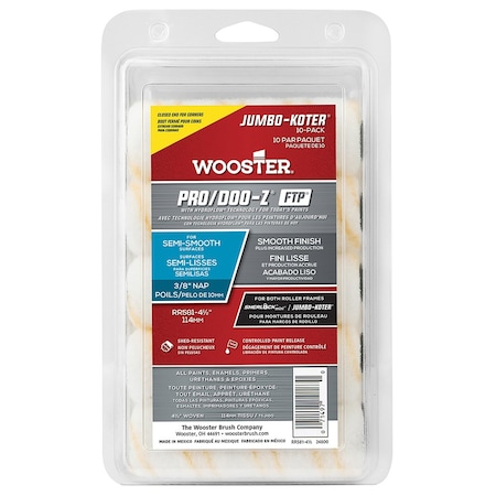 Sunnyside 4 1/2in x 3/8in Nap Wooster 0RR5810044 Pro/Doo-Z FTP Woven Closed End Mini Jumbo-Koter Roller 870G5