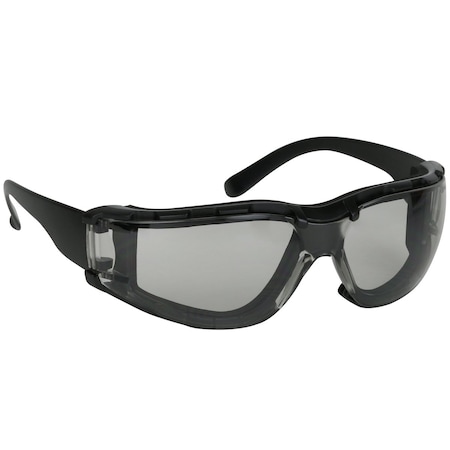 Bouton Optical Rimless Safety Glasses, Black Temple, Light Gray Lens, Foam Padding and Anti-Scratch/Anti-Fog Coating 250-00-F051