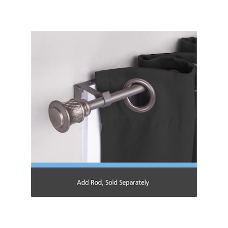Fast Fit Curtain Rod Bracket Pewter Gray 5/8in L Pewter Pair KN76011