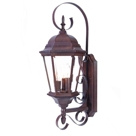 Homeroots Three Light Dark Brown Swing Arm Lantern Wall Light 398394