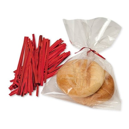 Nashville Wraps 4 Inch Metallic Red Twist Ties, 1000PK MTTR4
