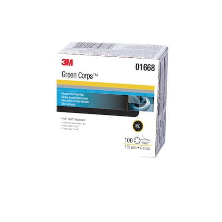 3M 3M Green Corps Production Disc Dust Free, 01668, 6 in, 36, 5PK 251U