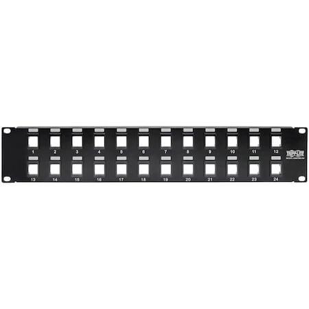Eaton Tripp Lite Series 24-Port 2U Rack-Mount Unshielded Blank Keystone/Multimedia Patch Panel, RJ45 N062-024-KJ