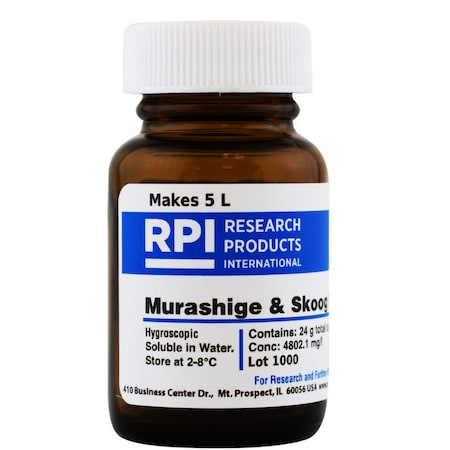 Rpi Murashige and Skoog Medium with MES Buffer, 24 Grams of Powder, Makes 5 Liters of Solution M70300-5.0