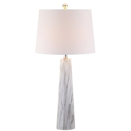 Jonathan Y Bradley 29" Resin LED Table Lamp, White/Black Faux Marble JYL1002A