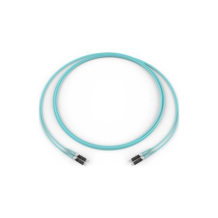 Corning Fiber Optic Jumper, Two Fiber OM3 Multimode 2.0MM ZIPCORD LC/LC 5 Meter 050502T5120005M