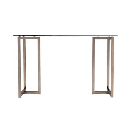 Homeroots 48" Clear and Champagne Glass Writing Desk 402037