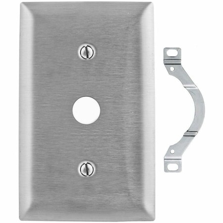 Hubbell Wiring Device-Kellems Toggle Opening Wall Plates and Box Cover, Number of Gangs: 1 Stainless Steel, Brushed Finish, Gray SS12