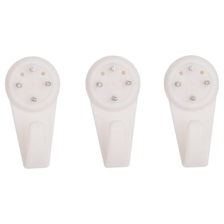 Prosource Picture Hanger, 25 lb, Plastic, White, White, Nail-In Mounting PH-121122-PS