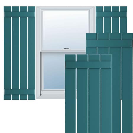 Ekena Millwork True Fit PVC, Four Board Spaced Board-n-Batten Shutters, Antigua , 23W x 26H, PR TFP101SBF23X026AN