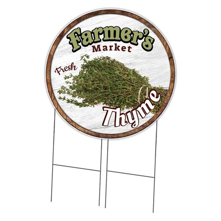 Signmission Farmers Market Thyme Double Sided Corrugated Plastic Circle Yard Sign, C-36-CIR-DS-WS-Thyme C-36-CIR-DS-WS-Thyme