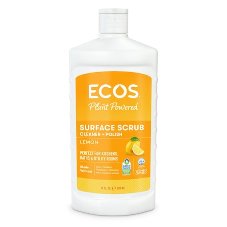 Ecos Cream Cleaner And Degreaser, 17 Oz Bottle, Liquid, Clear, 6 PK 97016