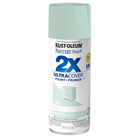 Rust-Oleum Painter's Touch 2X Ultra Cover Spray Paint, Renew, Satin, 12 Oz 393571