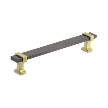 Amerock Overton 6-5/16 in 160 mm Center-to-Center Black Chrome/Brushed Gold Cabinet Pull BP36683BCRBGL
