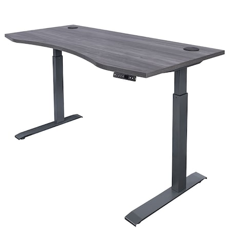 Motionwise Adjustable Desk Adjustable Desk, 30" D X 28" to 48" H, 60" W X Medium Density Fiberboard, Gray SDD60G