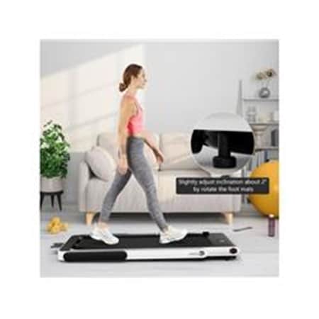 Costway 2.25HP 2-in-1 Folding Treadmill with APP Speaker Remote Control, White SP37914US-WH