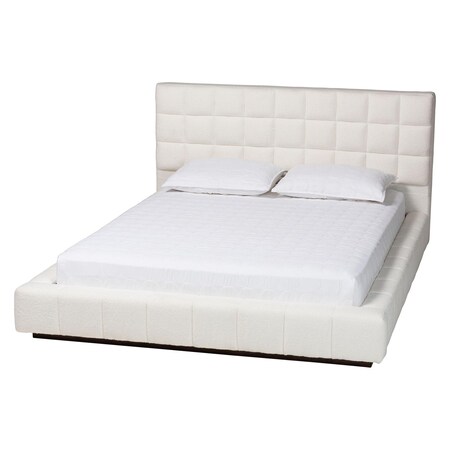 Baxton Studio Braylin Glam and Luxe Teddy-Bear Fabric Queen Size Platform Bed 252-13824-ZORO