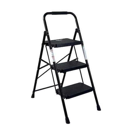 Wrightmaster 3.4 ft. Metal Lightweight Step Ladder, 8 ft. Reach with Wide Anti-Slip Pedal, 330 lb. Capacity ZoroP468422