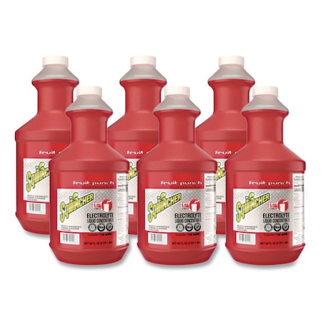 Sqwincher Liquid Concentrate Electrolyte Drink, Fruit Punch, 64 oz Bottles, 6PK 159030325