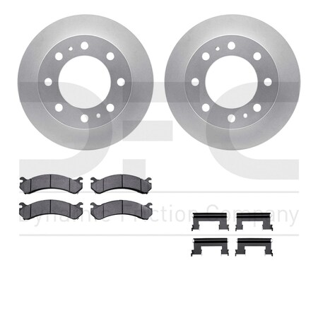 Dynamic Friction Co DFC GEOSPEC Coated Rotor- Heavy Duty Brake Pad includes Hardware 4412-48015