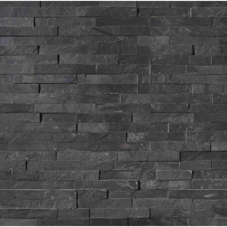 Msi Premium Black Splitface Ledger Corner SAMPLE Natural Slate Wall Tile ZOR-PNL-0136-SAM