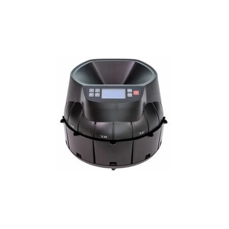 Controltek Coin Counter, Dimes, Nickels, Pennies, Quarters, 14.2 x 13.4 x 11, Black 525521