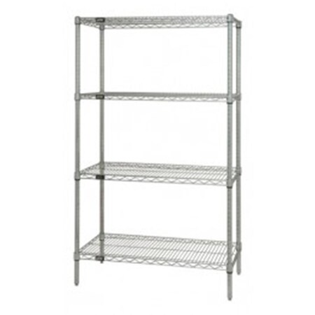 Betterbeds Stainless Steel 4 Shelf Wire Shelving Unit - 30 x 48 x 74 in. BE1137112