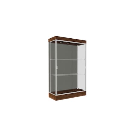 Ghent 76''H x 48''W x 20''D Edge Display Case 6'' Base w/ Slate Back & Satin Frame 92LFSL-SN-WNH