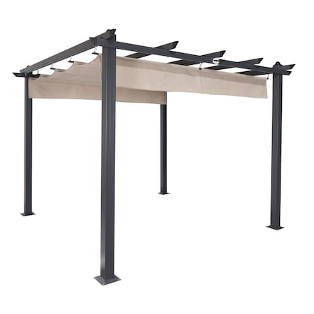 Coolaroo Aurora Pergola Design Gazebo with Retractable Canopy Shades, Smoke 454616