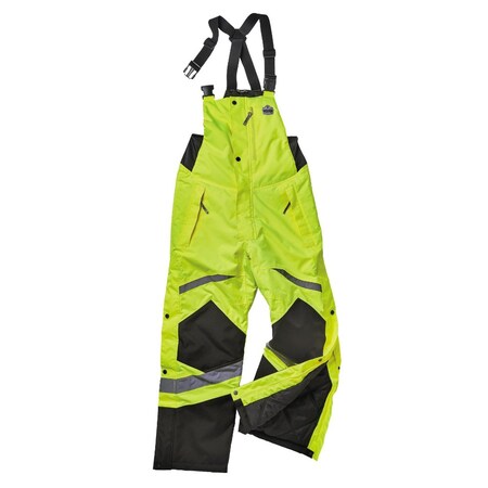 Glowear Insulated Thermal Bib, Unisex, Small, Hi-Viz Lime, 300D Polyester, 32 in L Inseam, 8928 25522