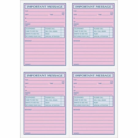 Tops Business Forms TOPS, Telephone Message Book, Fax/mobile Section, 5 1/2 X 3 3/16, Two-Part, 400/book 4009