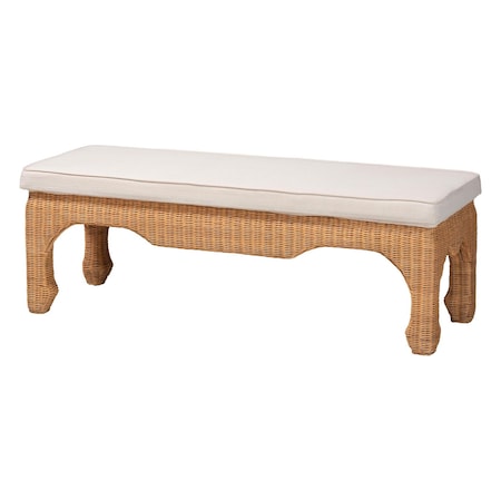 Bali & Pari Abena Ming Style Natural Rattan Bench 260-14214-ZORO