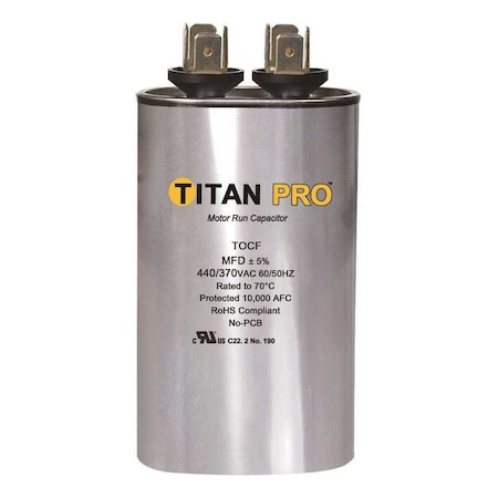 Titan Run Capacitor 35+5 MFD 440/370-Volt Oval TOCFD355